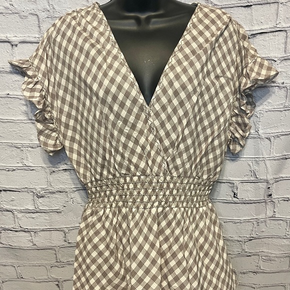 Nordstrom Gingham Waist Flutter Flutter Blouse by Max Studio - Picture 1 of 5